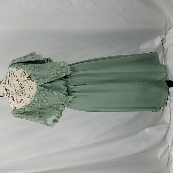{Baltic Born} Dress off shoulder sage lace - Picture 3 of 8